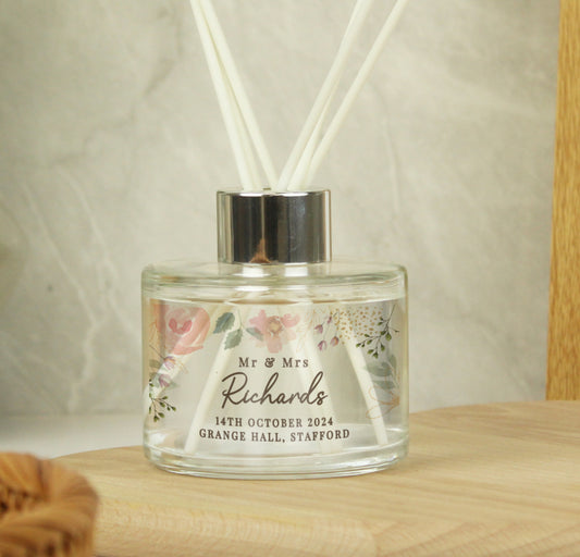 Personalised Floral Watercolour Reed Diffuser