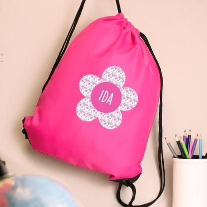 Personalised Flower Pink Kit Bag