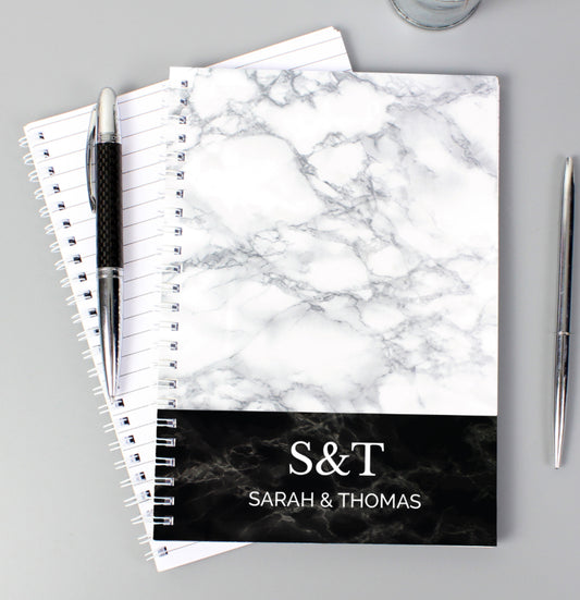 Personalised Marble Effect A5 Notebook