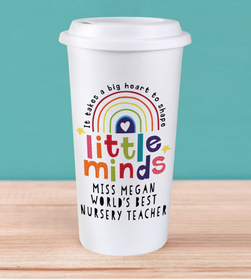 Personalised Shape Little Minds Travel Mug