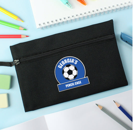 Personalised Dark Blue Football Fan Pencil Case