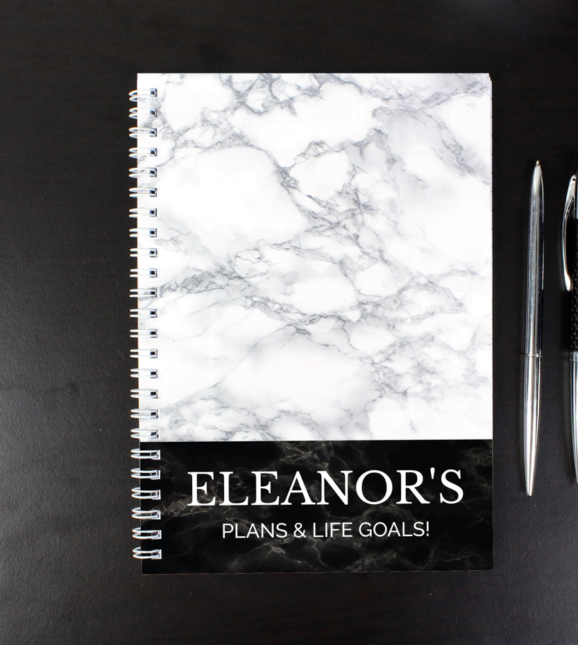 Personalised Marble Effect A5 Notebook