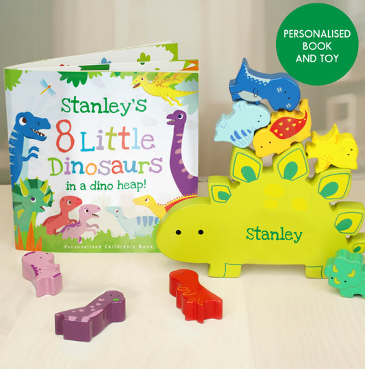 Personalised Dinosaur Book & Stacking Toy