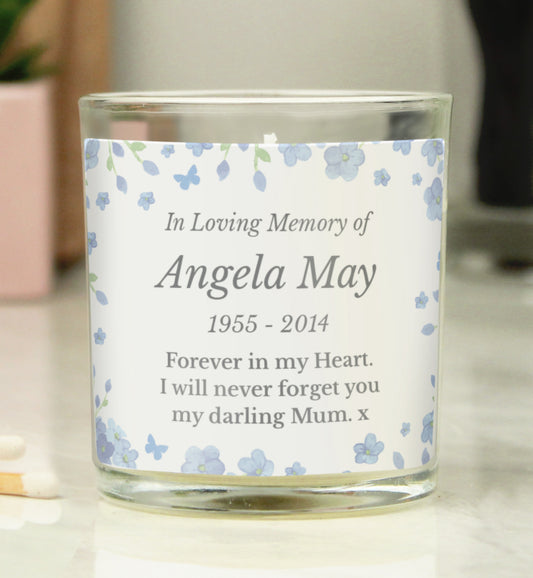 Personalised Memorial Forget Me Not Candle Jar