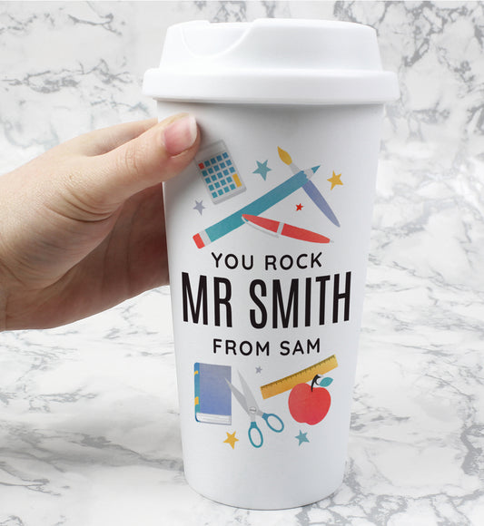 Personalised Teachers Insulated Reusable Eco Travel Cup