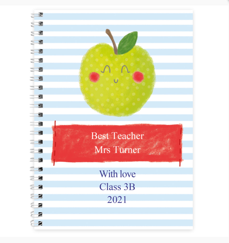 Personalised Apple for the Teacher A5 Notebook