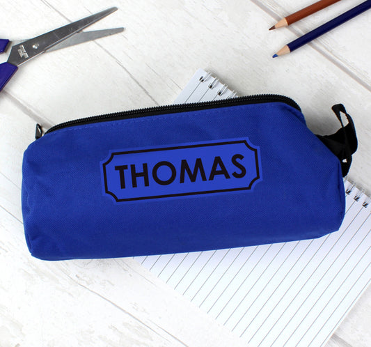 Personalised Blue Pencil Case