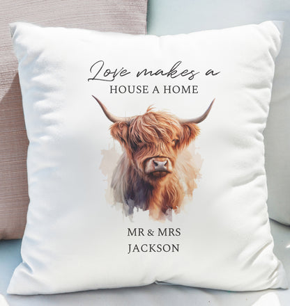 Personalised Highland Cow Cushion