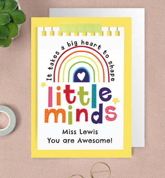 Personalised Shape Little Minds Greeting Card