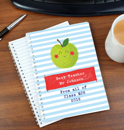 Personalised Apple for the Teacher A5 Notebook