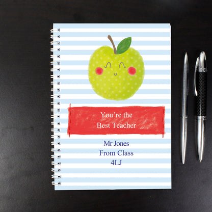 Personalised Apple for the Teacher A5 Notebook