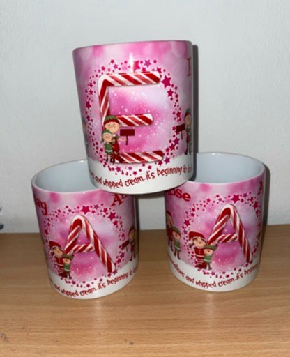 Personalised Candy Cane Hot Chocolate Mugs