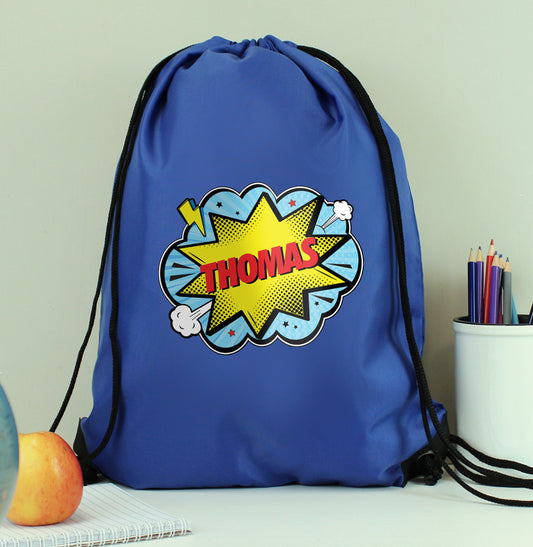 Personalised Superhero Blue Kit Bag