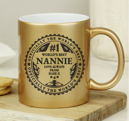 Personalised Worlds Best Gold Mug