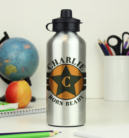 Personalised Badge Silver Drinks Bottle