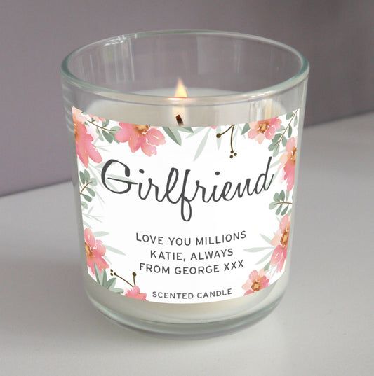 Personalised Floral Sentimental Scented Jar Candle