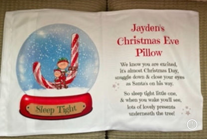 Personalised Candy Cane Christmas Eve Pillowcase