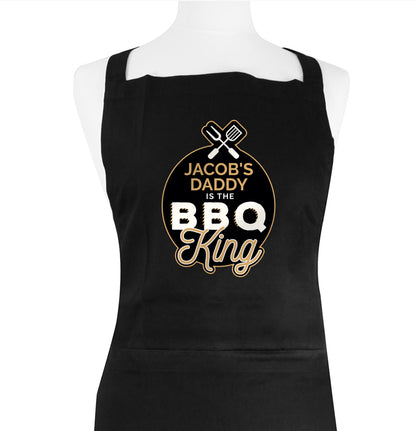 Personalised BBQ King Black Apron