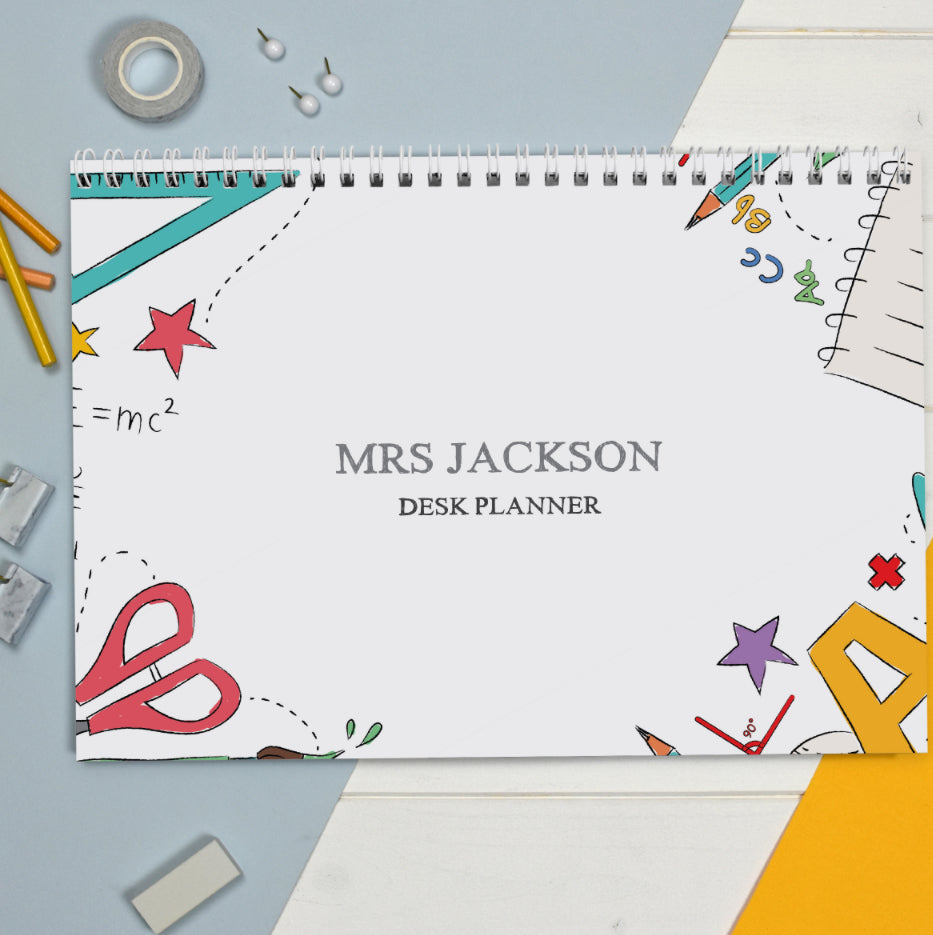 Personalised Teacher A4 Desk Planner