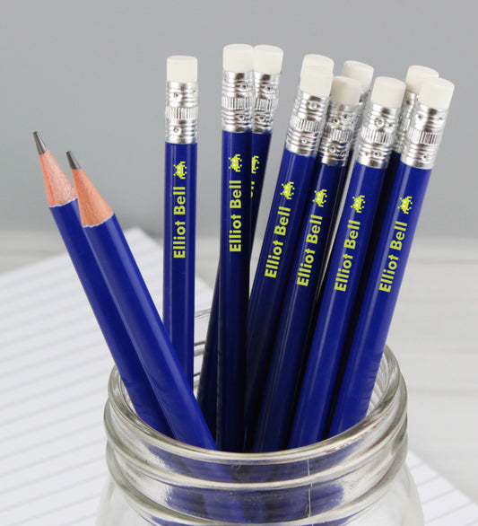 Personalised Alien Motif Blue Pencils