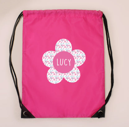 Personalised Flower Pink Kit Bag