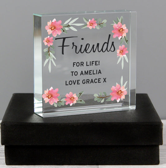 Personalised Floral Sentimental Crystal Token