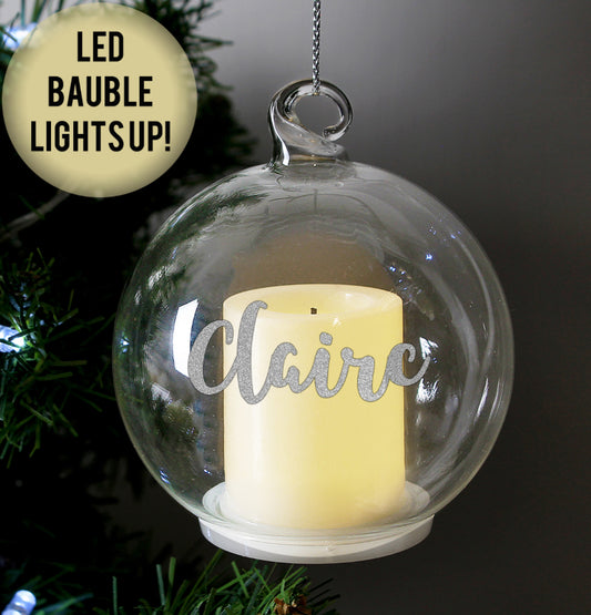 Personalised Christmas LED Candle Bauble