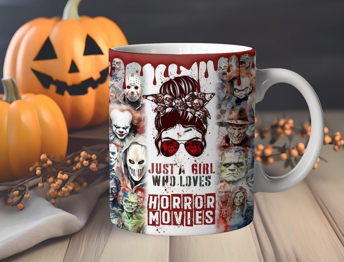 Just A Girl Who Loves Horror Movies Mug