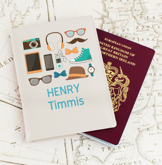 Personalised Male Essentials Cream Passport Holder