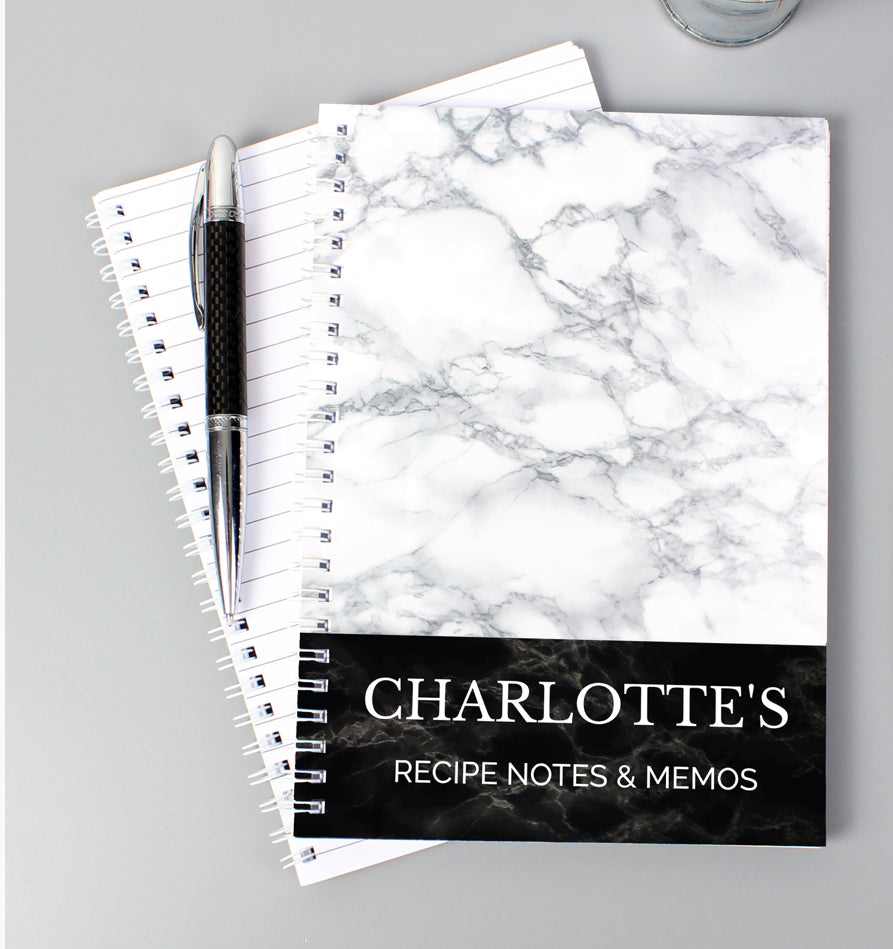 Personalised Marble Effect A5 Notebook