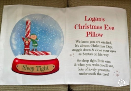 Personalised Candy Cane Christmas Eve Pillowcase