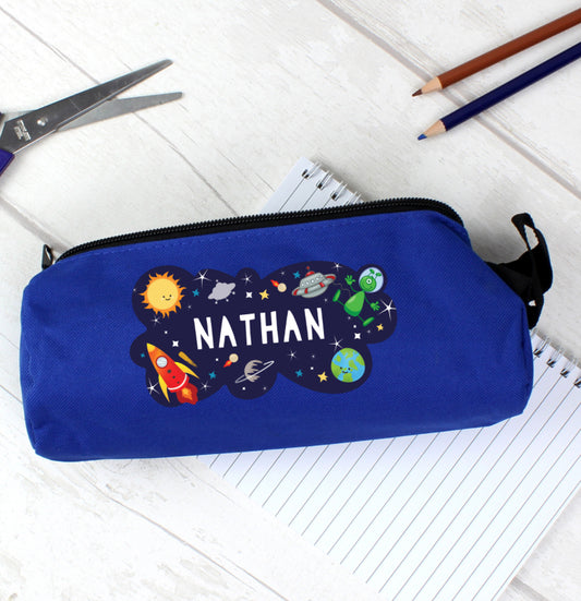 Personalised Space Blue Pencil Case