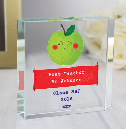 Personalised Apple for the Teacher Crystal Token