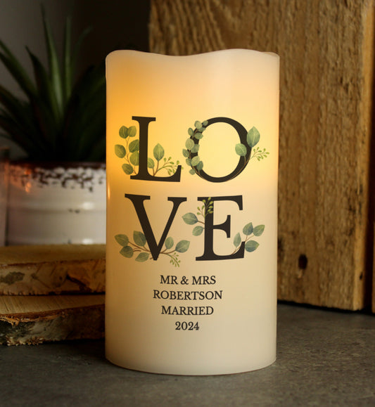 Personalised LOVE LED Candle