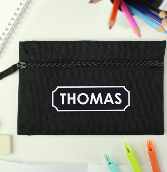 Personalised Black Pencil Case