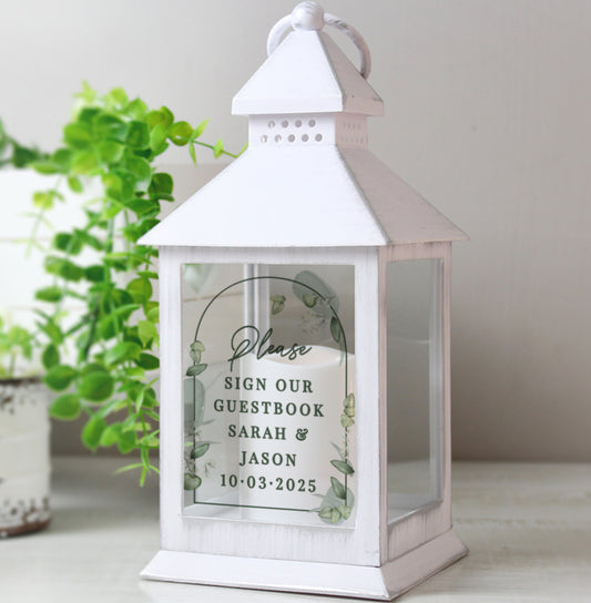 Personalised Botanical Wedding Lantern