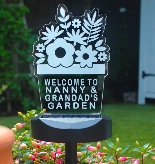 Personalised Plant Pot Outdoor Solar Light