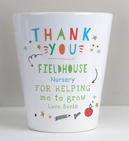 Personalised Thank You Teacher Plant Pot