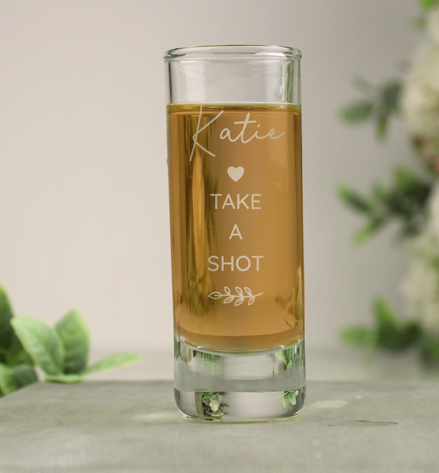 Personalised Free Text Botanical Shot Glass