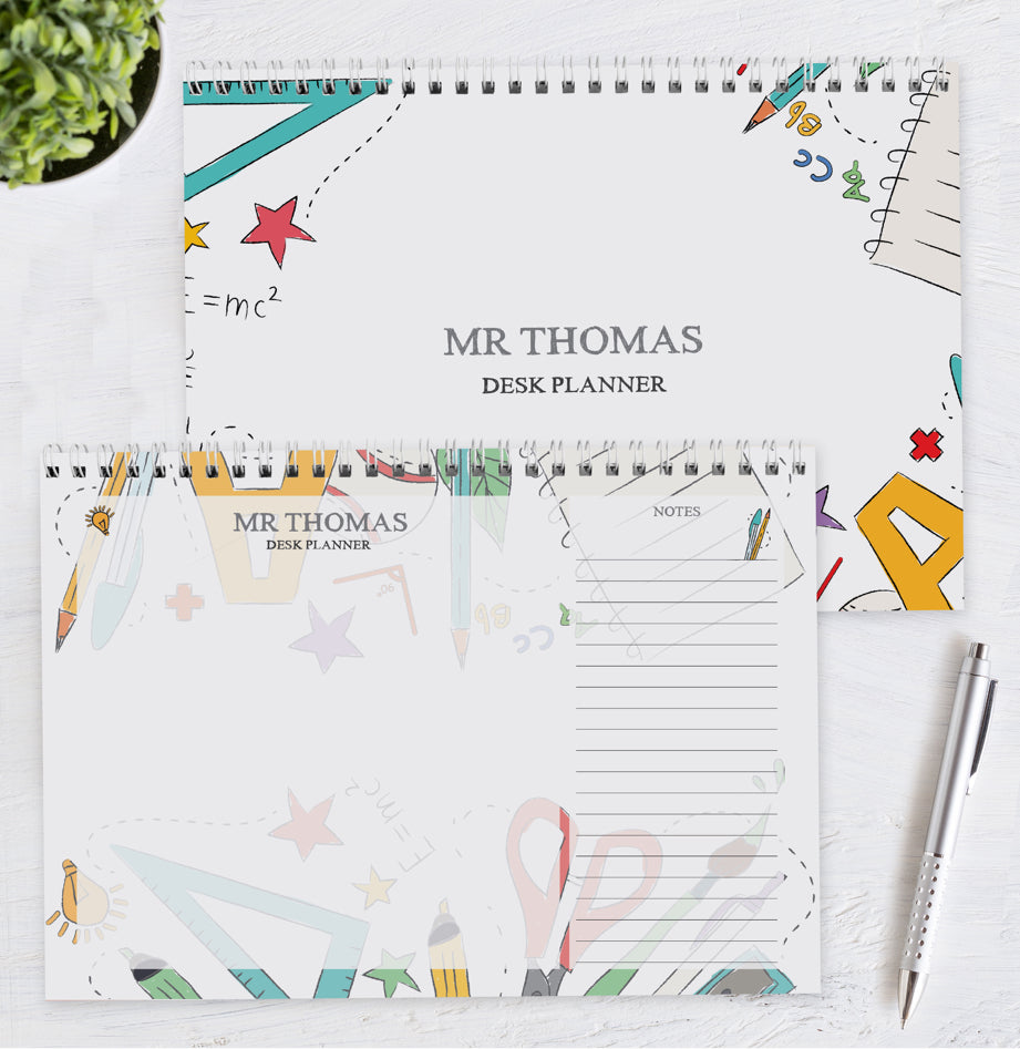 Personalised Teacher A4 Desk Planner