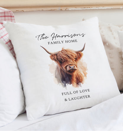 Personalised Highland Cow Cushion