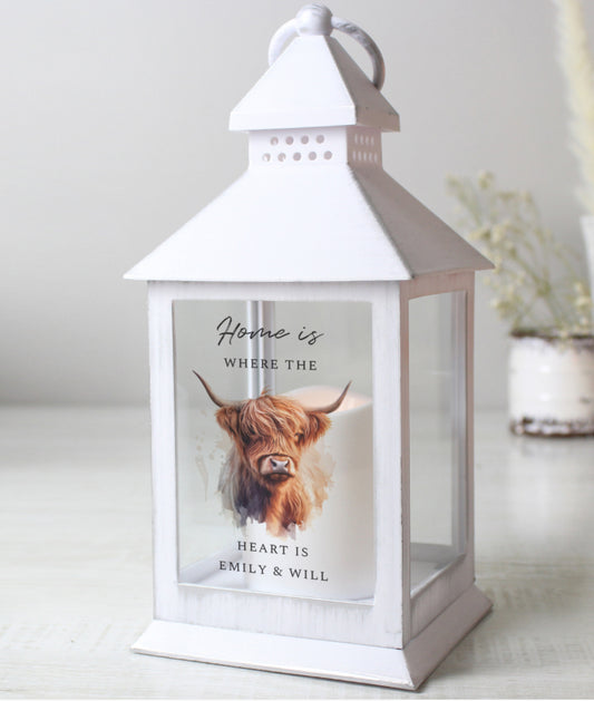 Personalised Highland Cow LED Lantern