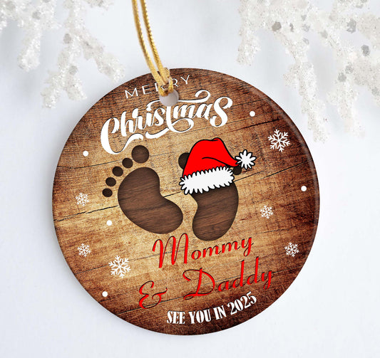 Merry Christmas Bump Ceramic Tree Decoration