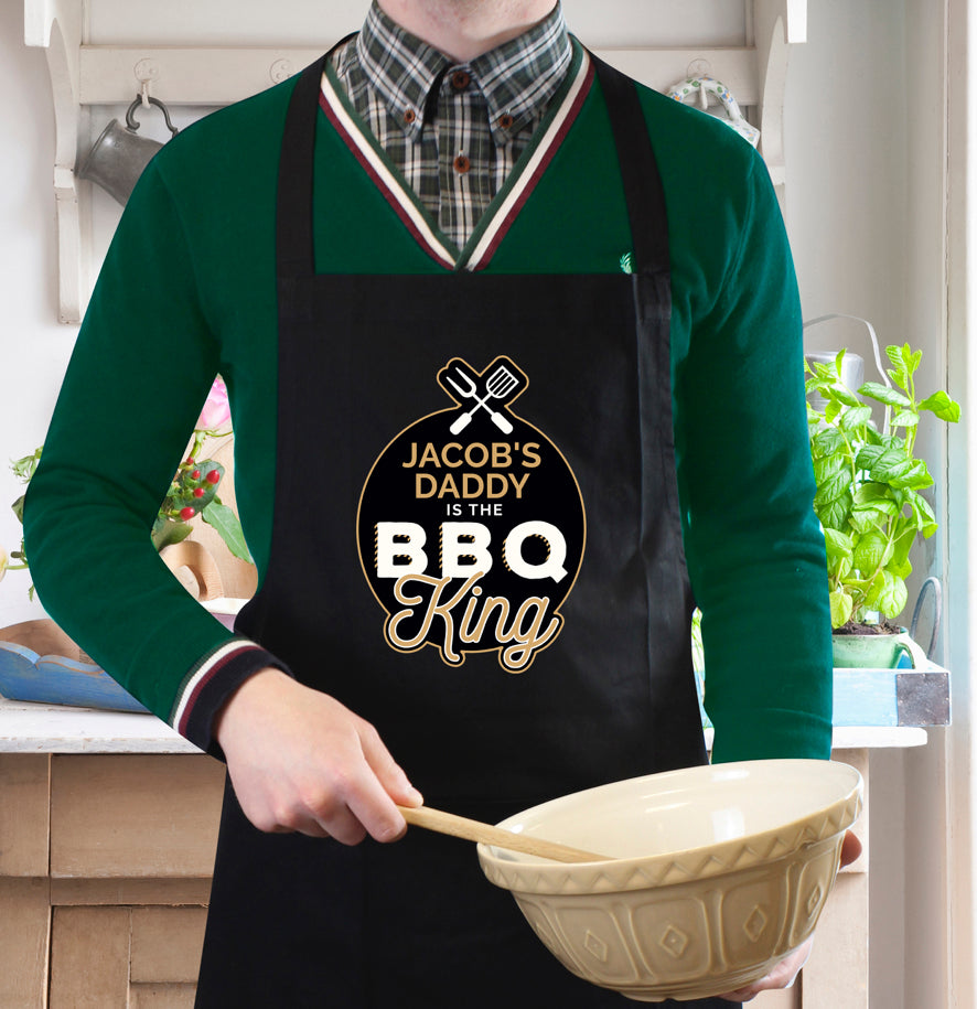 Personalised BBQ King Black Apron