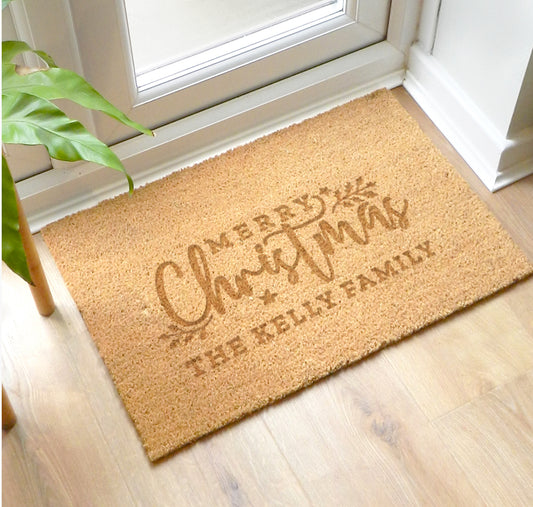 Personalised Christmas Rectangle Indoor Doormat