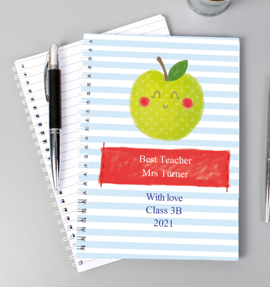 Personalised Apple for the Teacher A5 Notebook