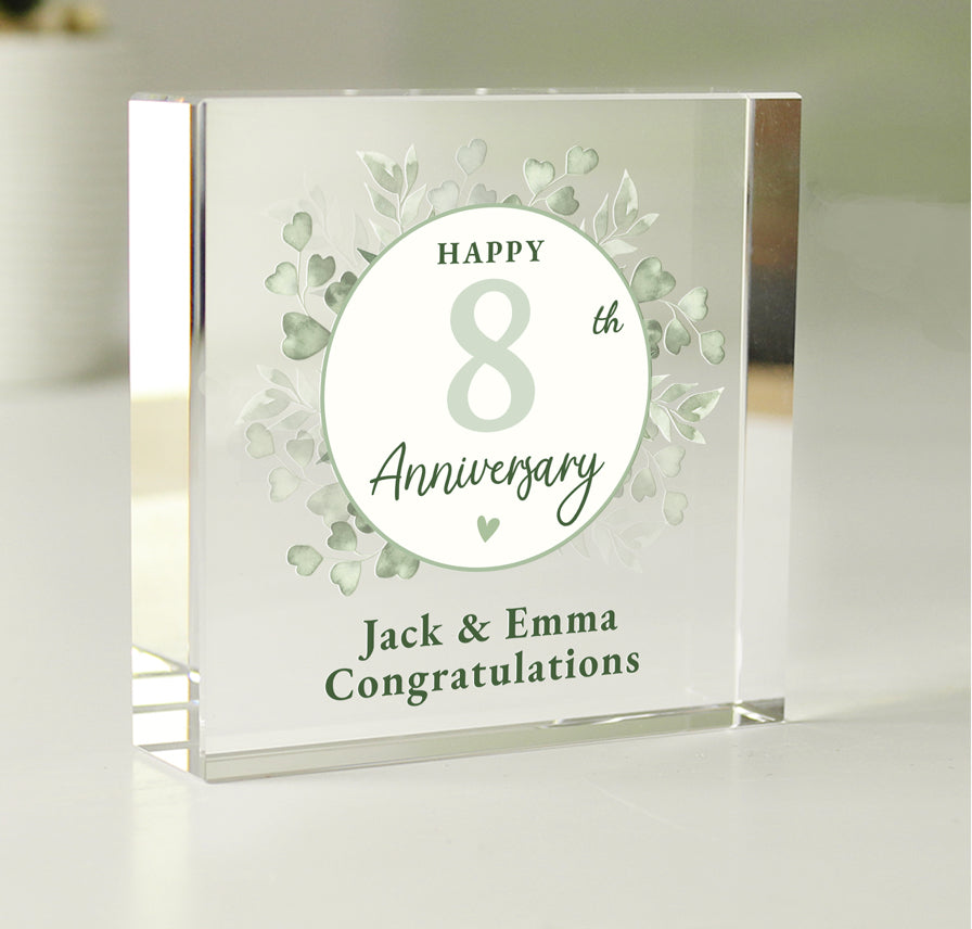 Personalised Botanical Anniversary Crystal Token