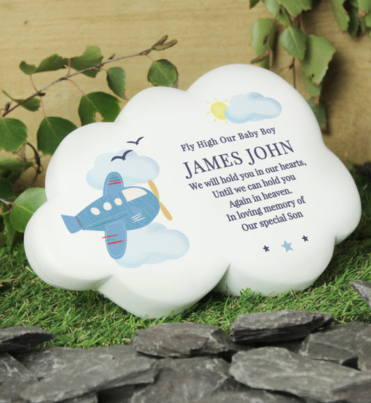 Personalised Plane Resin Memorial Cloud