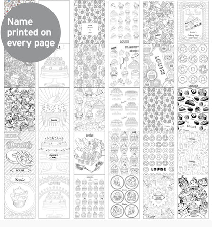 Personalised Baking Colouring Book