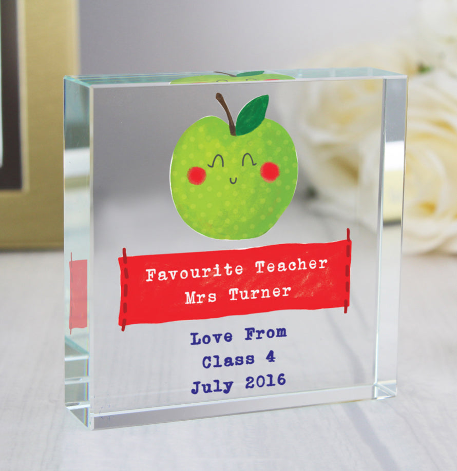 Personalised Apple for the Teacher Crystal Token